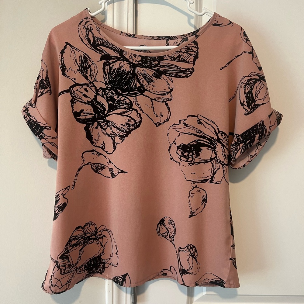 Floral Print Women's Top - Pink